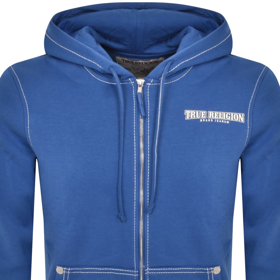True Religion Painted Big T Hoodie Blue Mainline Menswear Denmark
